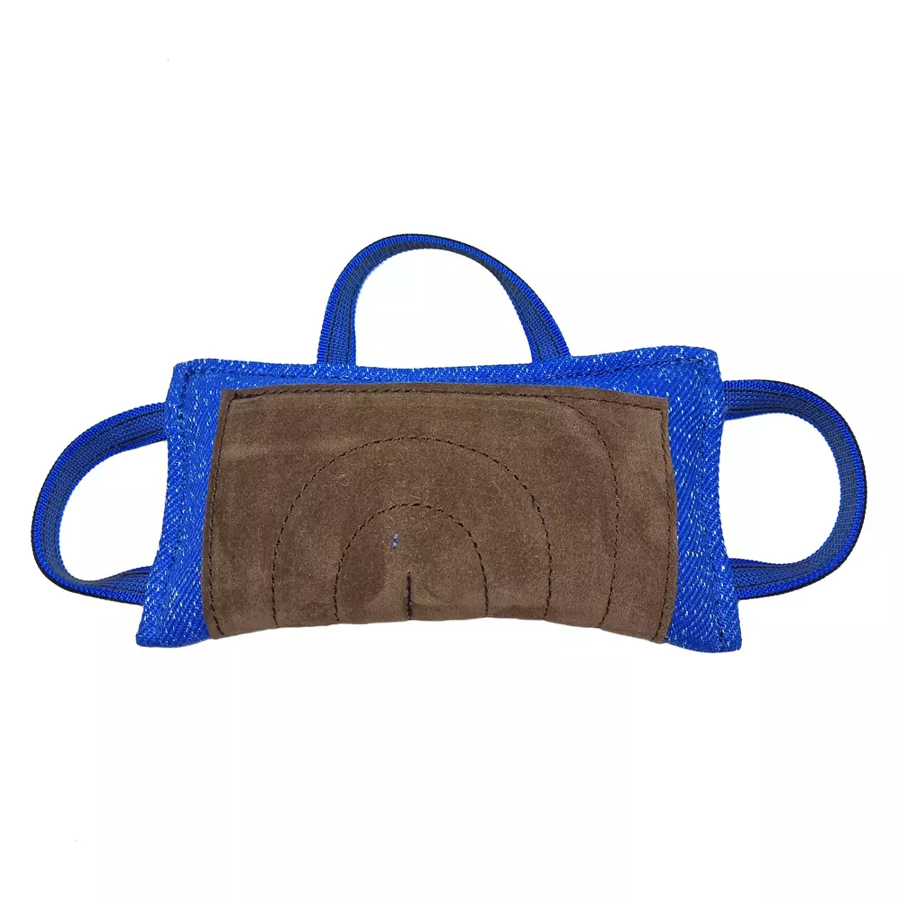 Nylcot bite pad with three handles, leather reinforcement