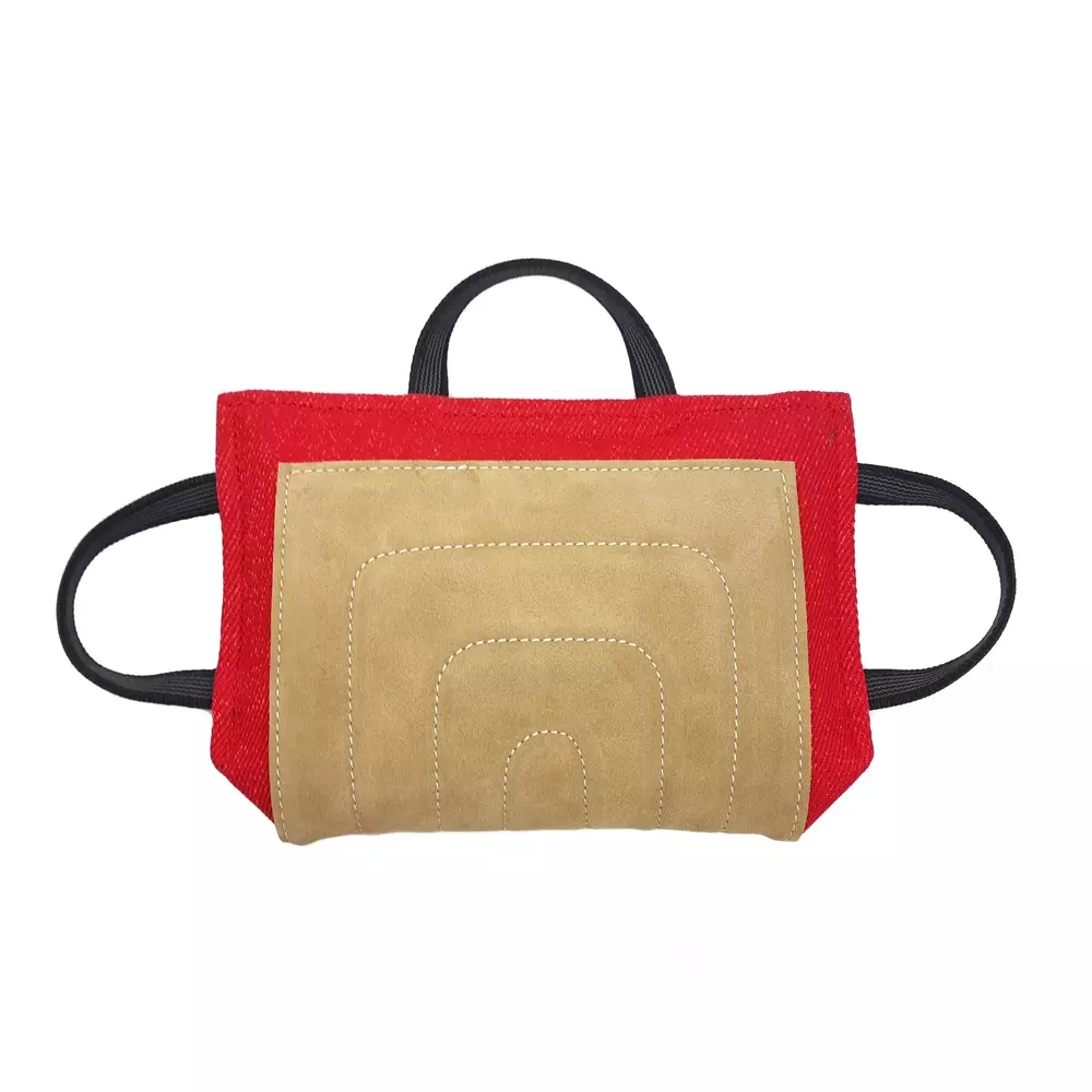 Nylcot bite pad with three handles, leather reinforcement