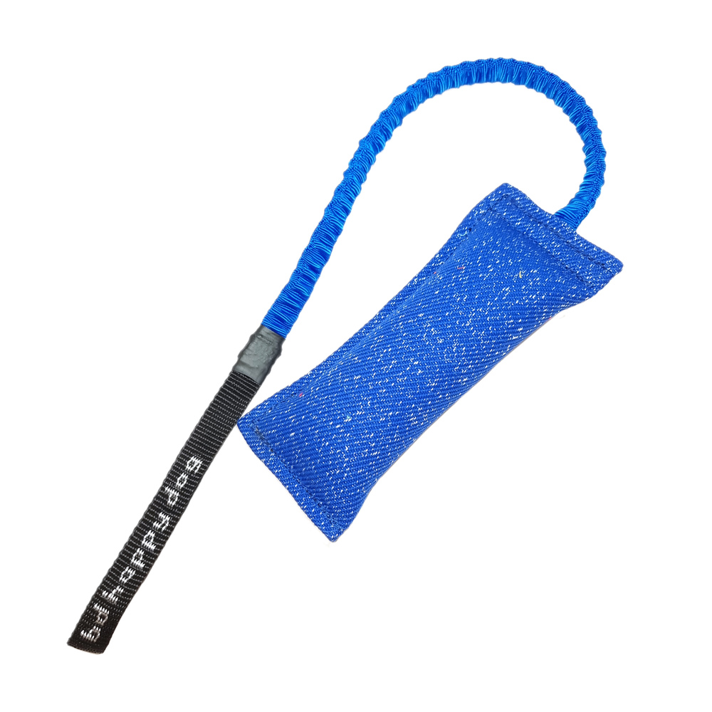 Nylcot bite tug with bungee handle