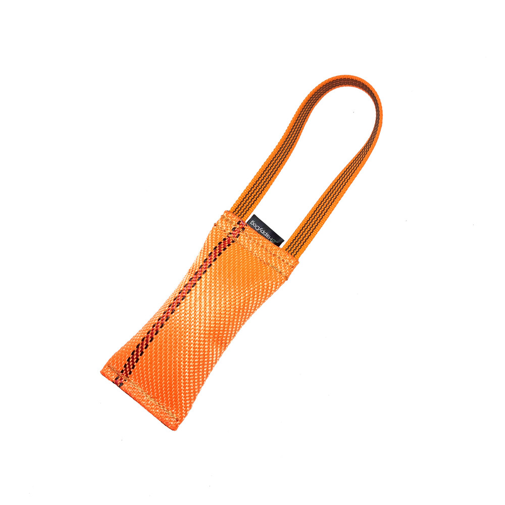 Fire hose bite tug with rubberized handle