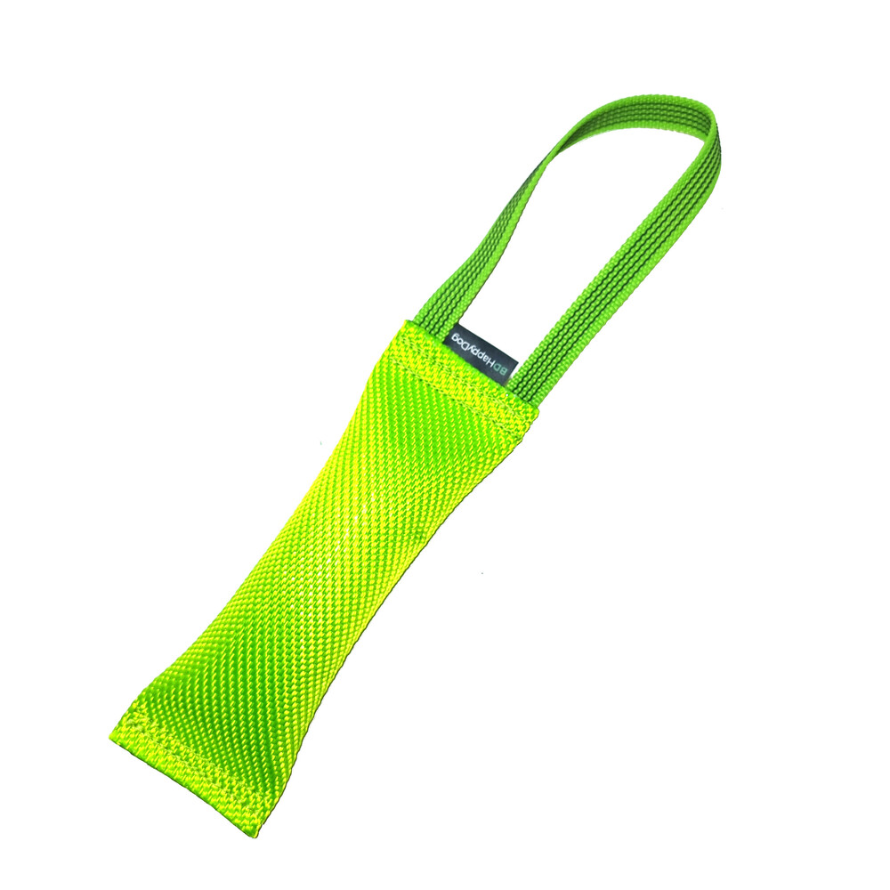 Fire hose bite tug with rubberized handle