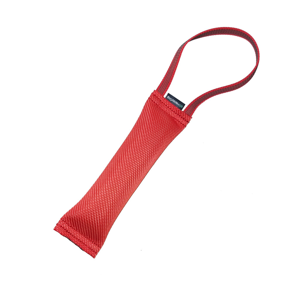 Fire hose bite tug with rubberized handle