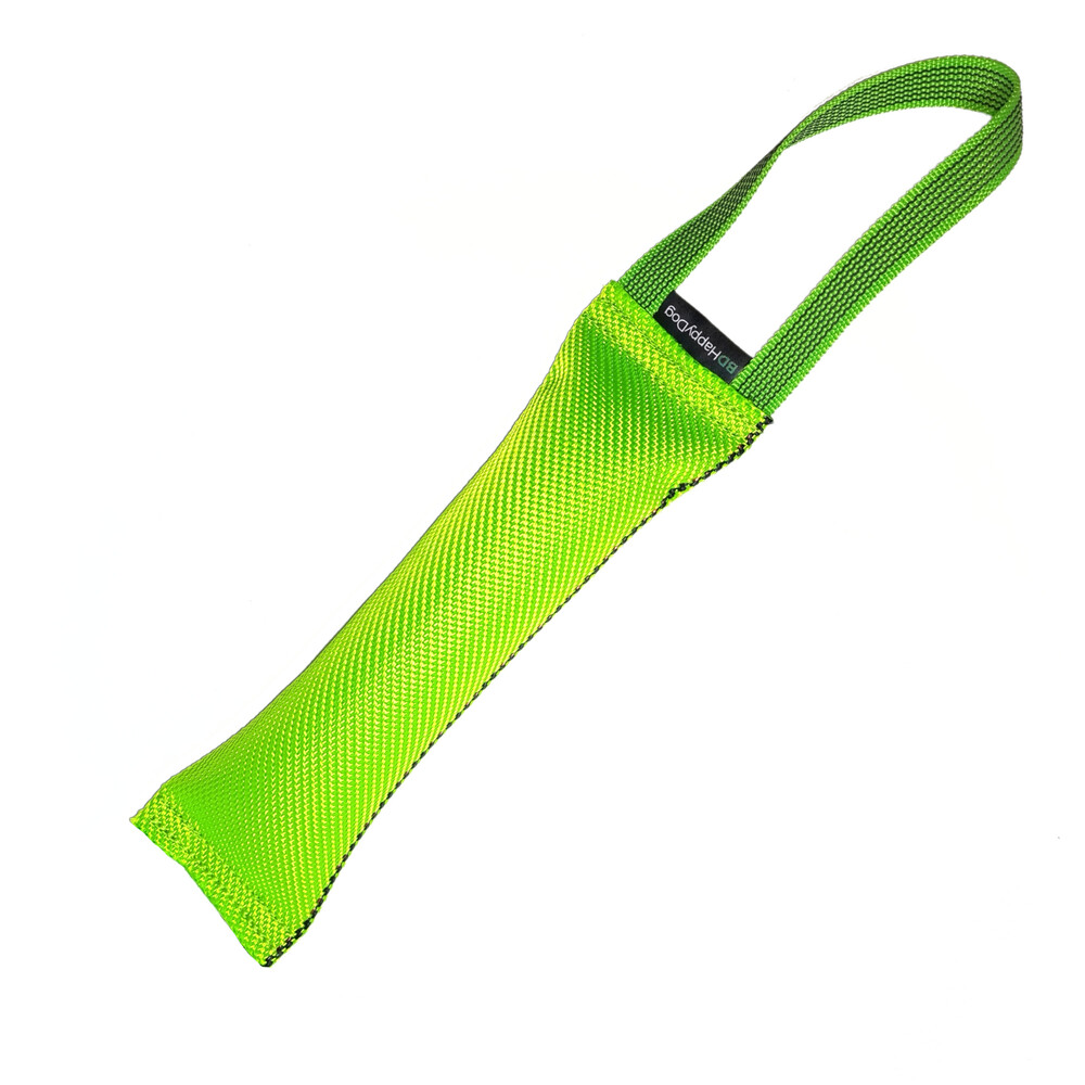 Fire hose bite tug with rubberized handle