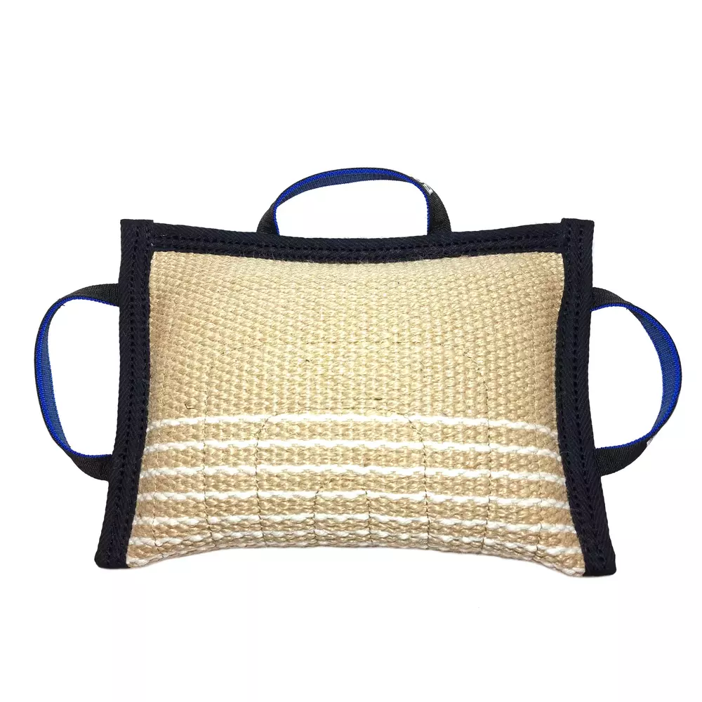 Jute bite pad with three handles