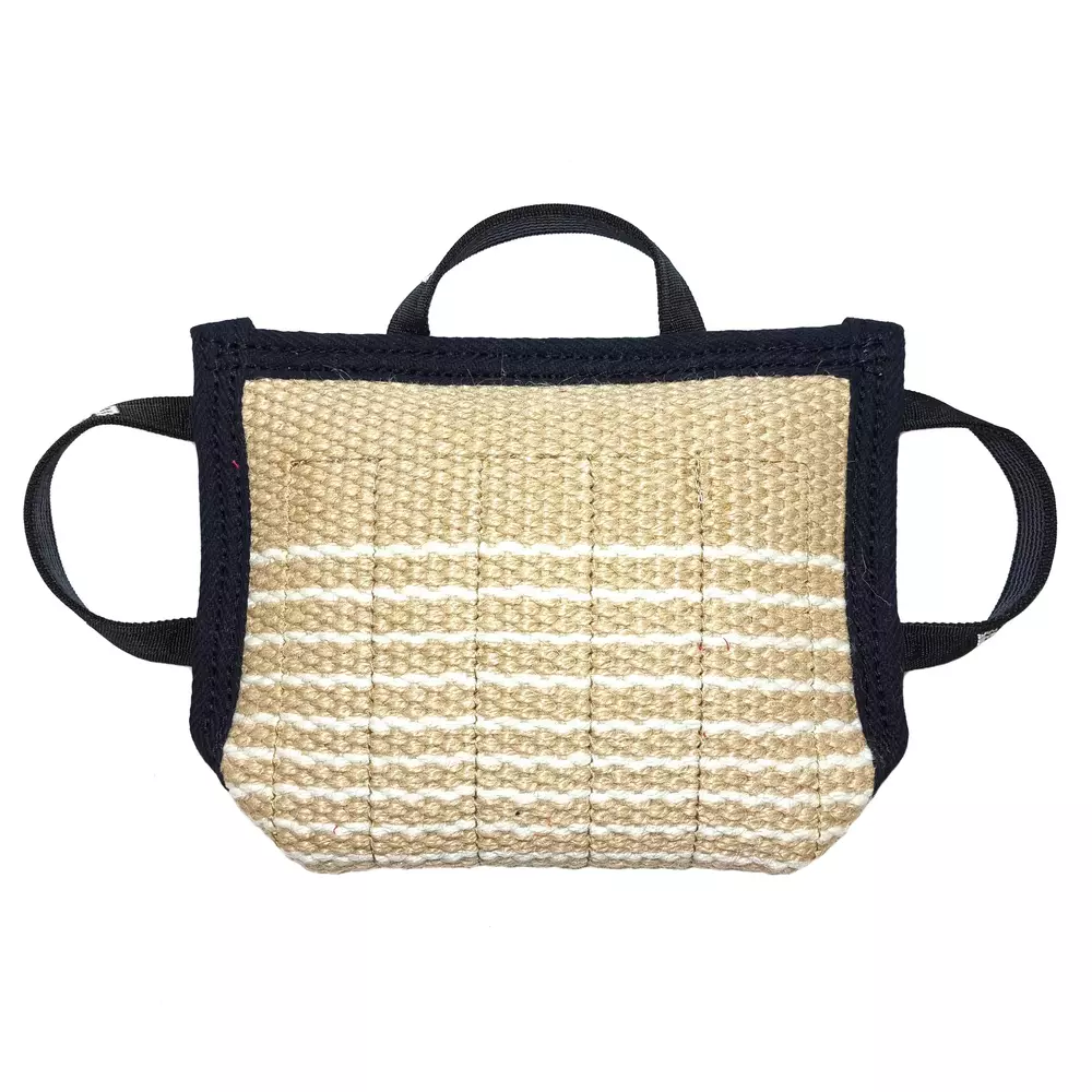 Jute bite pad with three handles