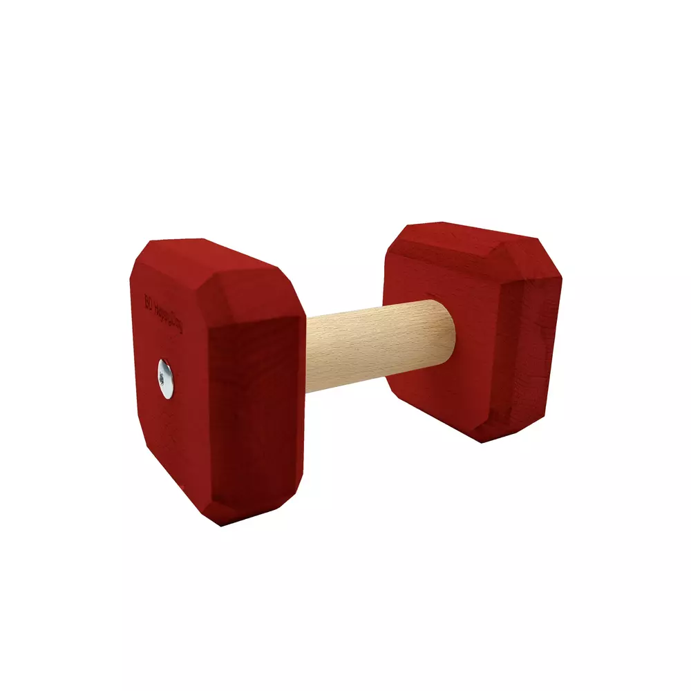 Wooden retrieving IPO dumbbell for dog around 1000g, painted
