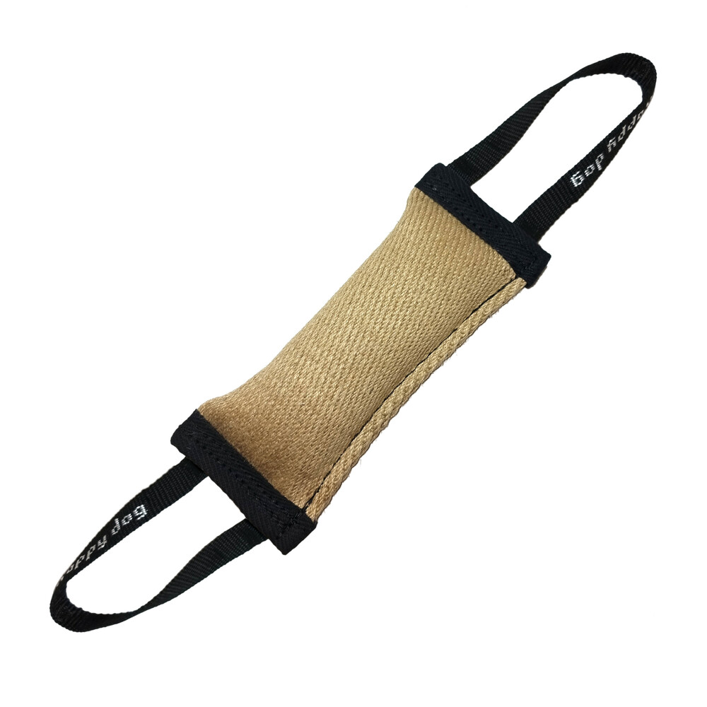 Jute bite tug with two handles