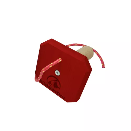 Apportierhantel aus Holz für Hunde mit Seil etwa 375g, bemalt