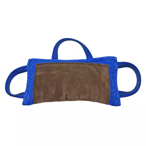 Nylcot bite pad with three handles, leather reinforcement