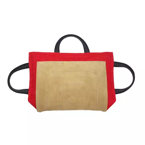Nylcot bite pad with three handles, leather reinforcement