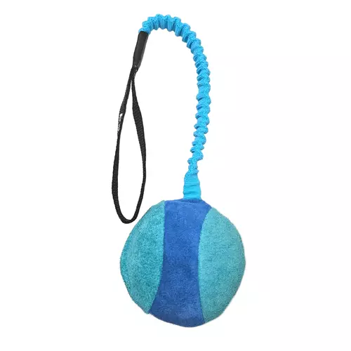Leather ball "MUFFA" with bungee handle