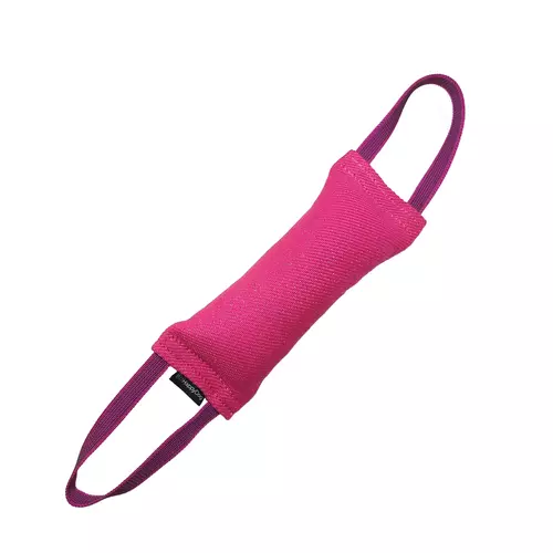 Nylcot bite tug with two rubberized handles, soft