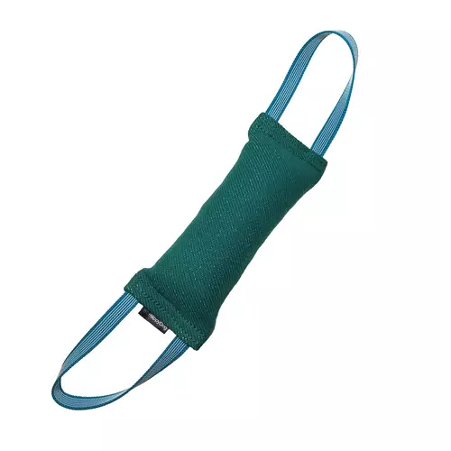 Nylcot bite tug with two rubberized handles, hard