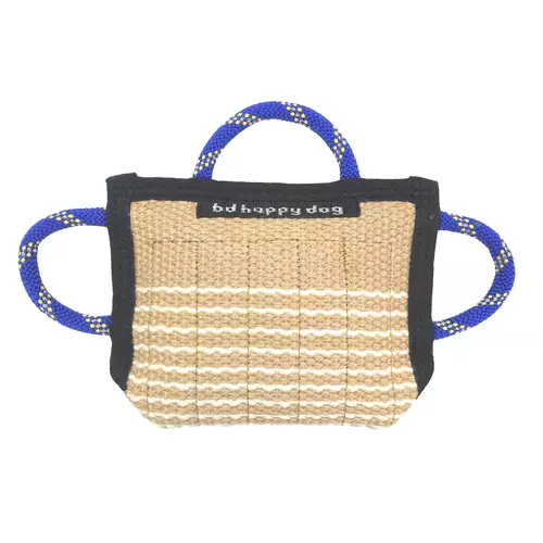 Jute bite pad with three reflective handles, black