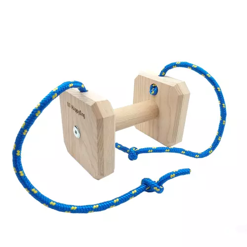 Apportierhantel aus Holz für Hunde mit Seilen etwa 650g