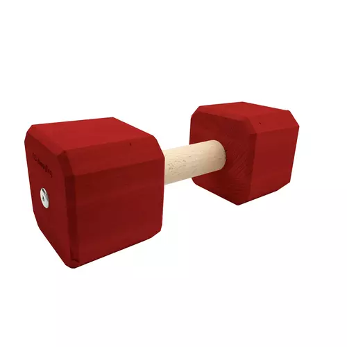 Wooden retrieving IPO dumbbell for dog around 2000g, painted - red 1