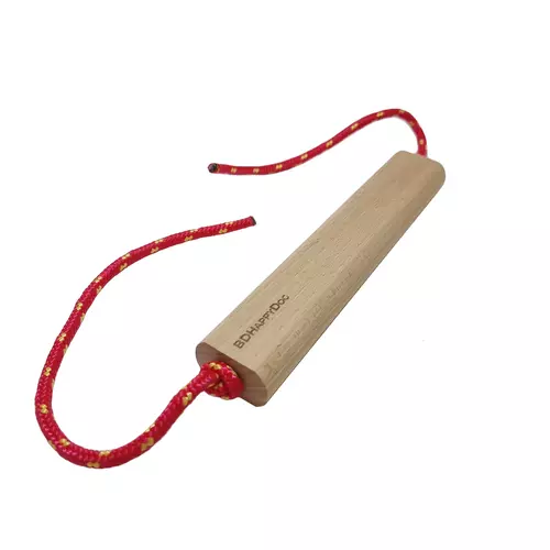 Wooden retrieving stick with rope 4x21cm, flat