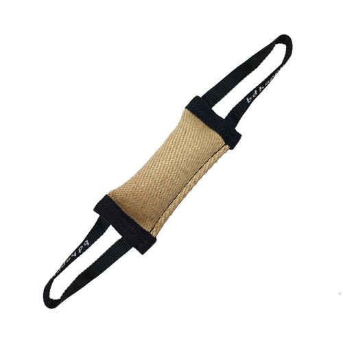 Jute bite tug with two handles