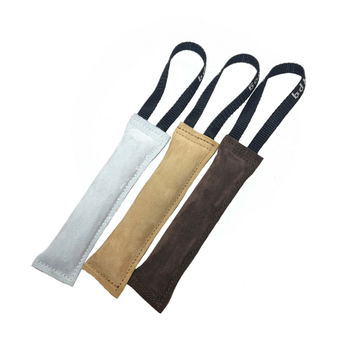 Leather bite tug with handle