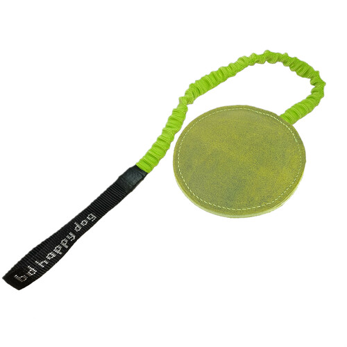 Leather bite tug flat with bungee handle