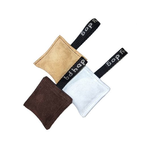 Leather bite tug with handle