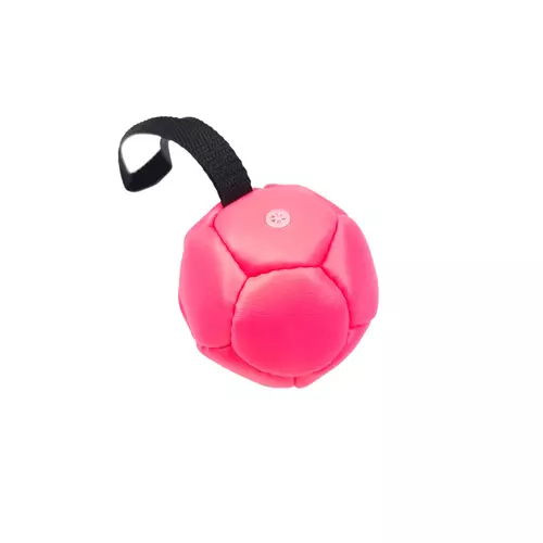 Ball aus Eco-Leder mit Quietschen und Handschlaufe - Ø 9cm - Rosa 1