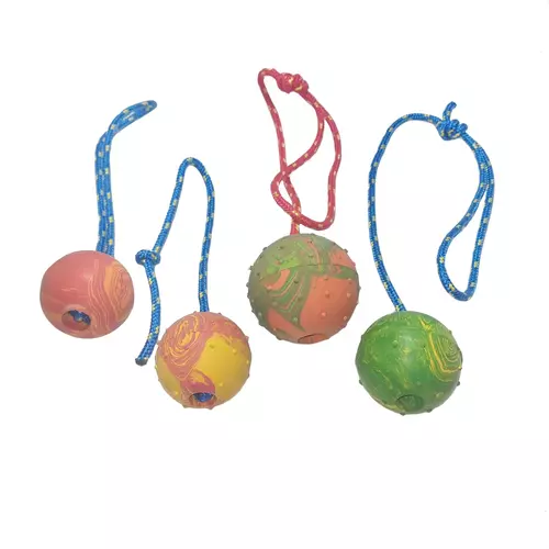 Gummiball Spielzeug mit Schlaufe 50cm